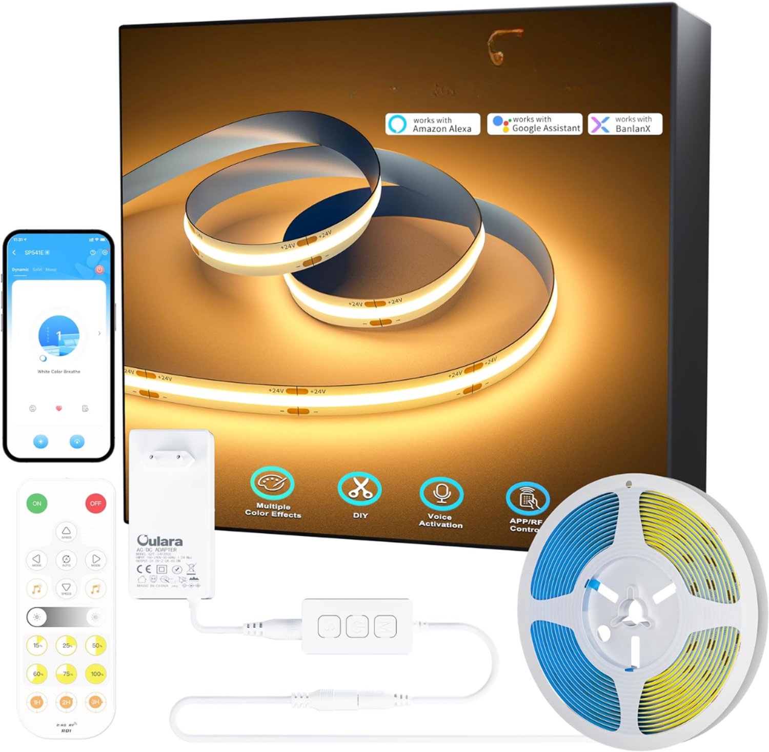 Levo® LED Strip 10 Meter Smart LED - LED Strip - Wit - 23cm x 20cm x 6cm