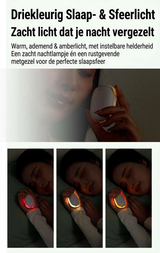 Witte Ruis Machine Geluidmachine Nachtlampje - 24 Geluiden Timer 15 30 60 Minuten Opnamefunctie - Type-C Oplaadbaar Draagbaar - Slaapkamer - Wit — afbeelding 5