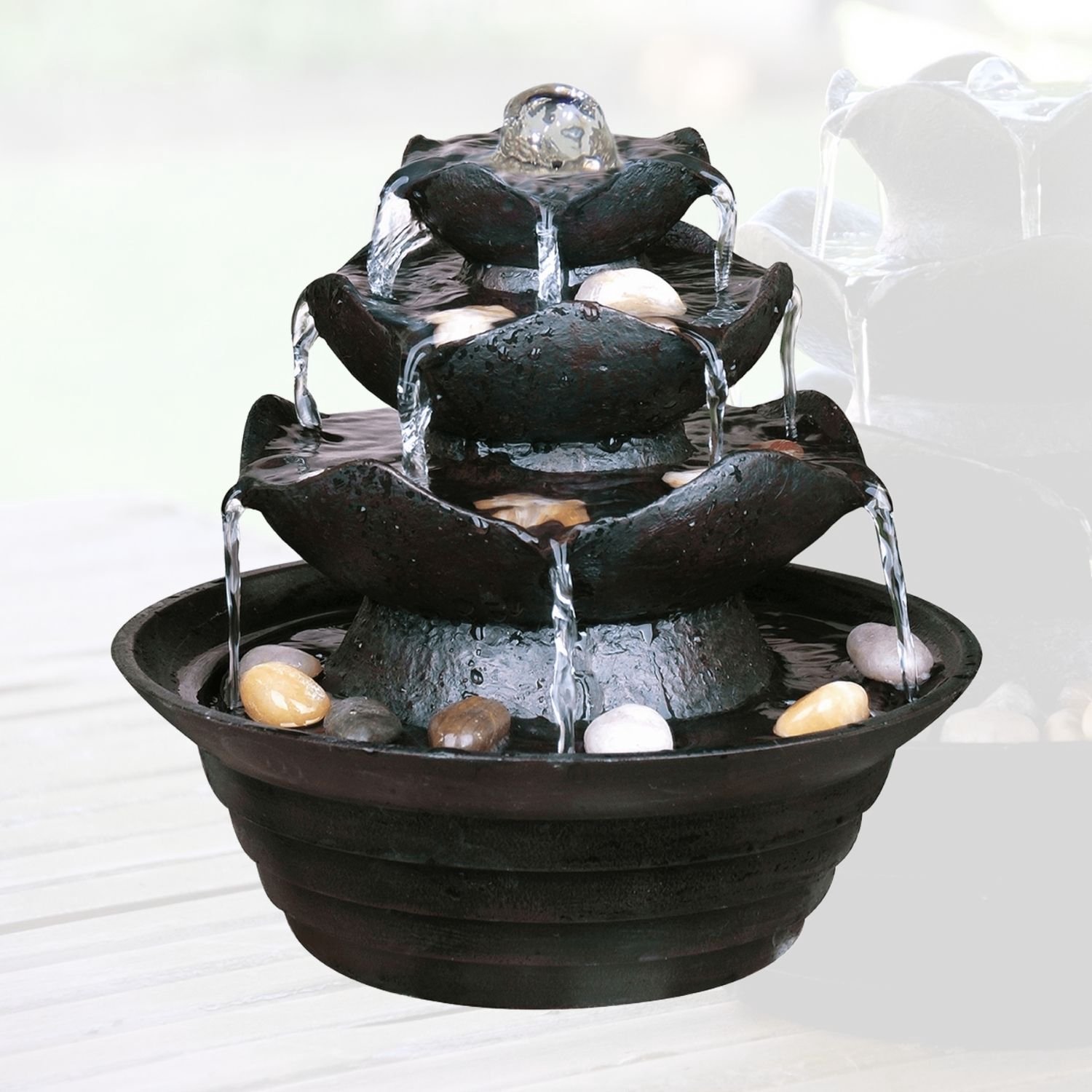 Waterfontein - Waterornament - Voor Buiten - Zwart