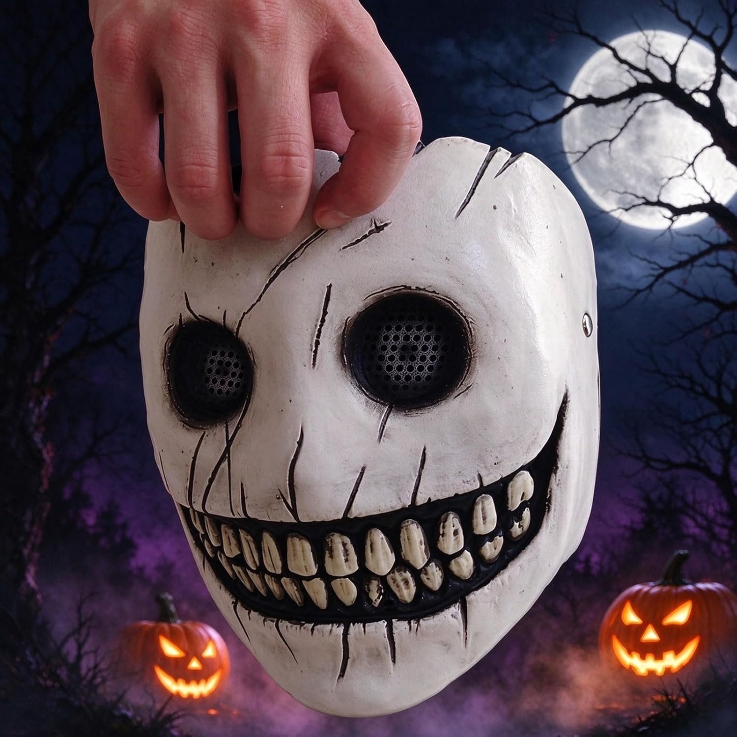 Halloween masker, glimlachende demonenmasker