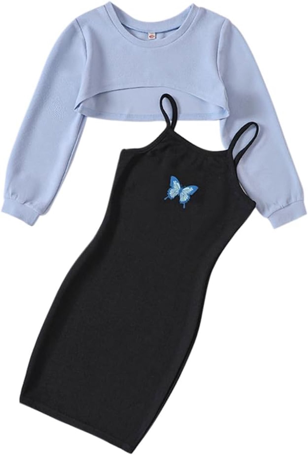 2-delig meisjes set met tanktop en lange mouwen, zomerse jurkjes 122,128,134,140,146,152,158,164