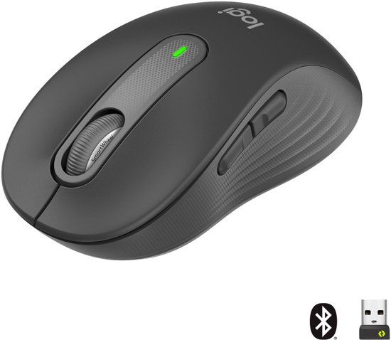 Logitech Signature M650 - Draadloze Muis - Bluetooth en USB Nano Ontvanger - Grijs