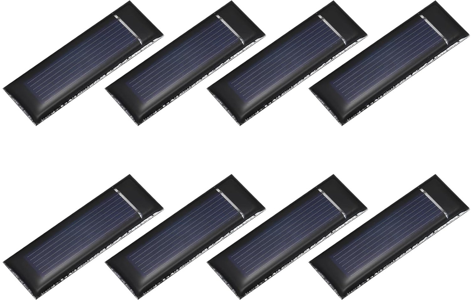 Mini-zonnepaneel 0,5 V 0,08 W - 53 x 18 mm - Set van 8 - Energiebesparing en emissievermindering - Vemera