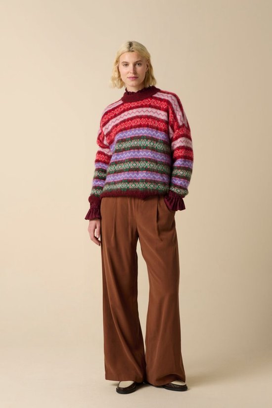 Donkerbruine High Waist Wide Leg Broek