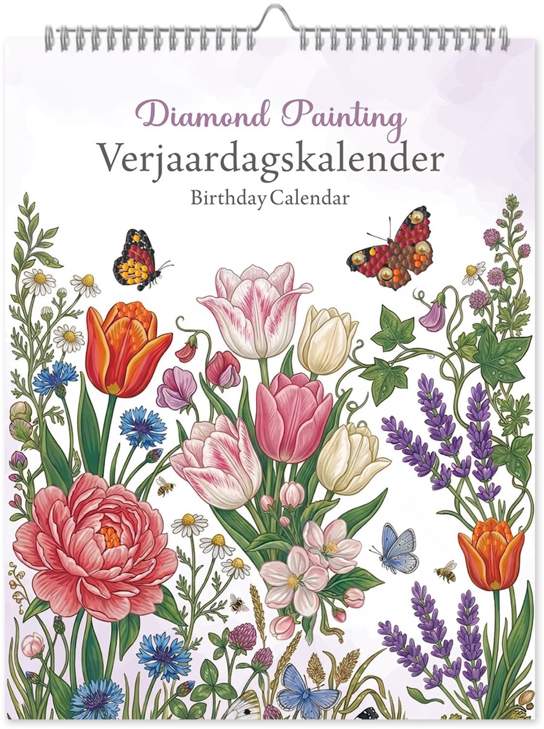 Adorzy Diamond Painting Verjaardagskalender – A4 – Vogels, Bloemen en Vlinders – Kalender - Diamond Painting Volwassenen – Diamond Painting Pakket