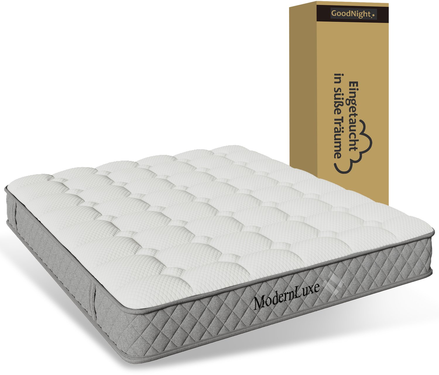 Welltin Pocketveringmatras met koudschuim 120x200 cm - 7 comfortzones - Middelstevig H3 - 20 cm hoog - Geschikt voor zij, rug- en buikslapers - Wit