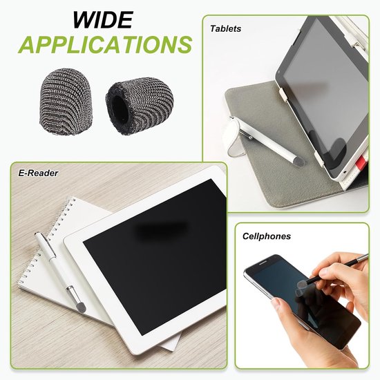 styluspen tips 6 mm - 6 stuks geleidende gaasvezel - voor touchscreen apparaten - vervangbare penpunten - ServiceTopper — afbeelding 4