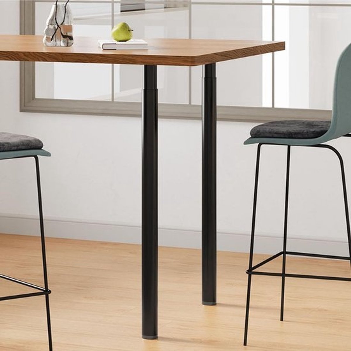 2 stuks verstelbare tafelpoten - Zwart metaal | 70-110 cm | Voor bureau, eettafel of commode