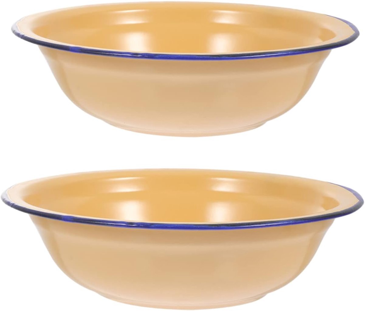 2stuks Retro Emaille Kom Versterkte Emaille Kom Voor Voedselopslag Voor Salade Soep Fruit Snacks Vintage Stijl