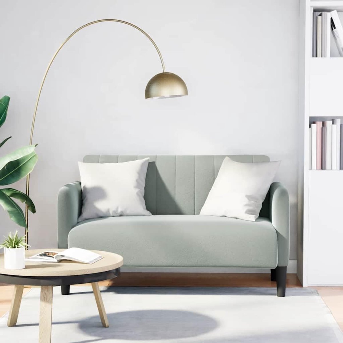 Lichtgrijs woonkamerbanken kantoorbanken voor slaapkamer 109 cm fluweel