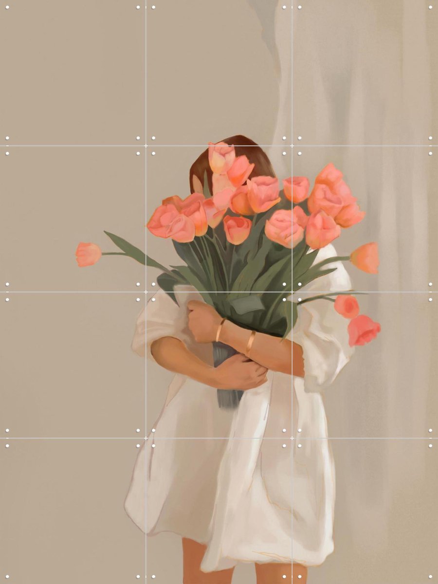 IXXI Gift, Branka Kodžoman - 60 x 80 cm - Gratis ophangtool - Grote wanddecoratie en posters - Modern, Digitale Kunst, Woonkamer, Slaapkamer, Bloemen