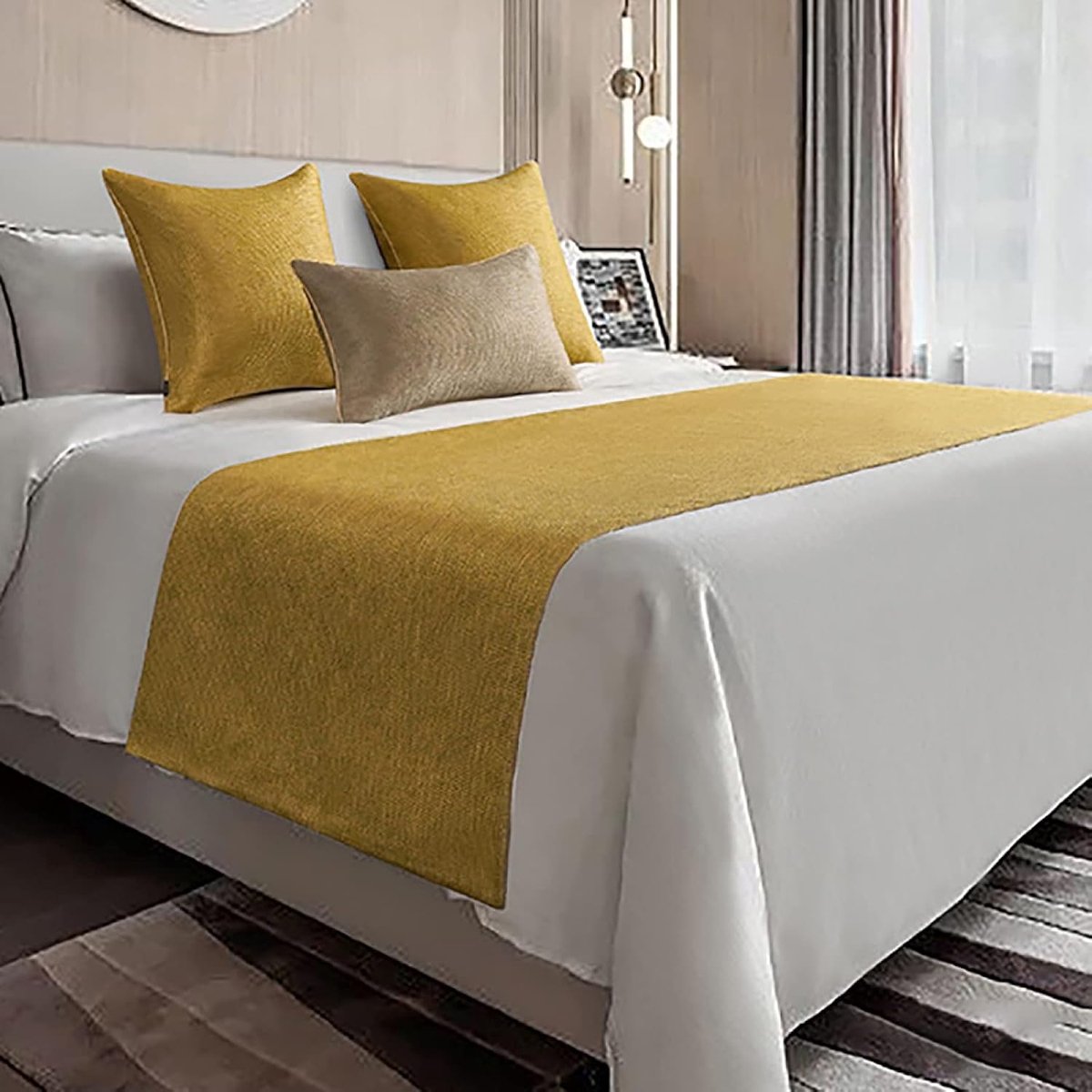 Kingsize Bed Sjaal Gebreide Bed End Deken Bed Cover Bed Runner Hotel Appartement Bed Vlag Bed End Handdoek Decoratie Sofa,C-1.8mbed(50 * 240cm)