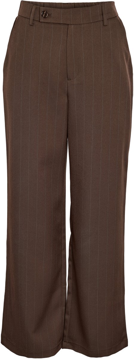 Noisy may Broek Nmdallas Mw Pinstripe Pants Tlr 27038209 Chocolate Brown/white Dames Maat - M