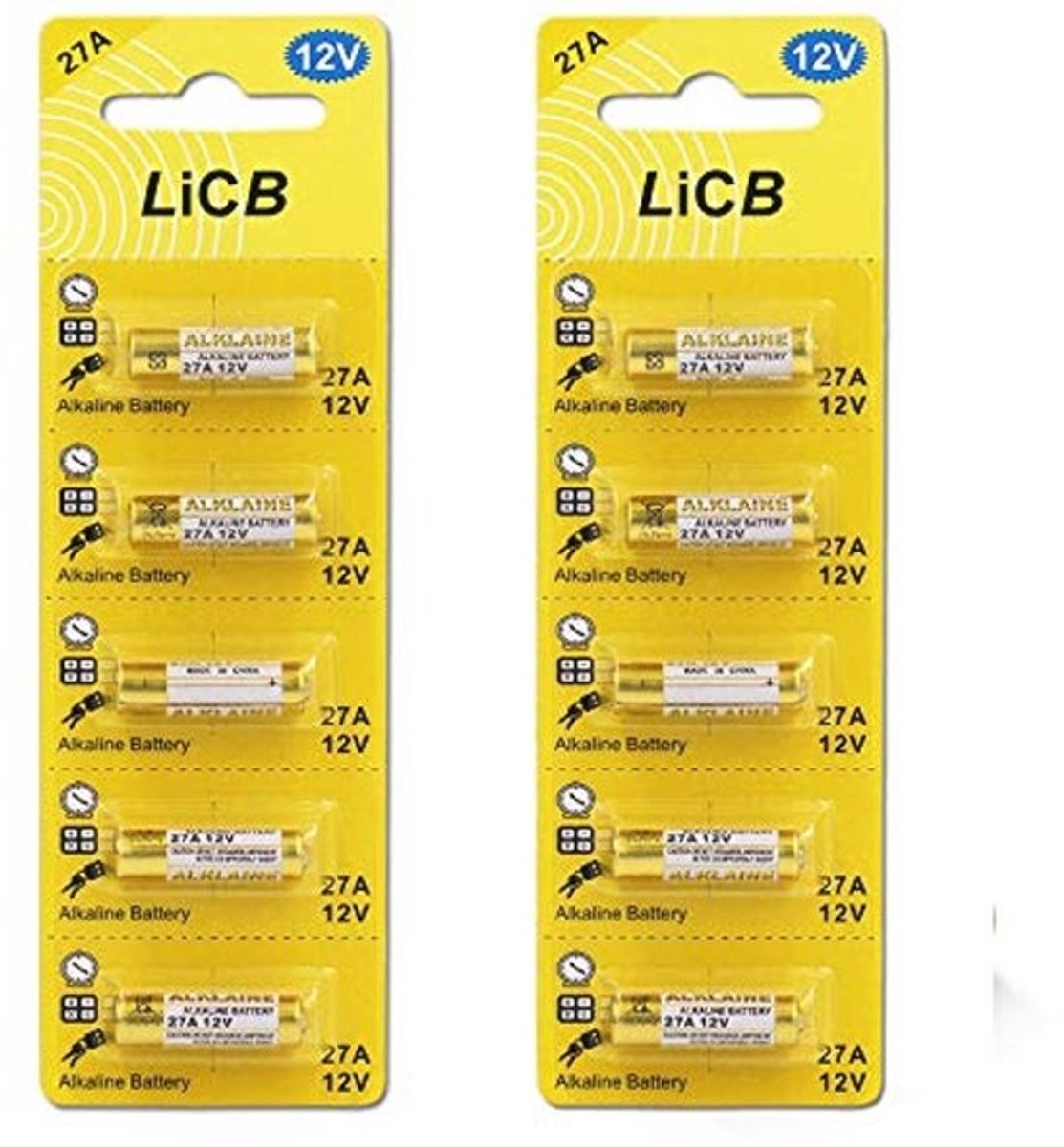 10 stuks 27A 12V-alkalinebatterijen - lange houdbaarheid en hoge prestaties