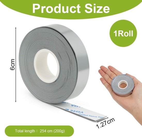 Zelfklevende Lood Tape 1.2 x 254 cm voor Golfclubs, Tennisrackets en Badminton, Vrij te Snijden, 2g Per Inch — afbeelding 5