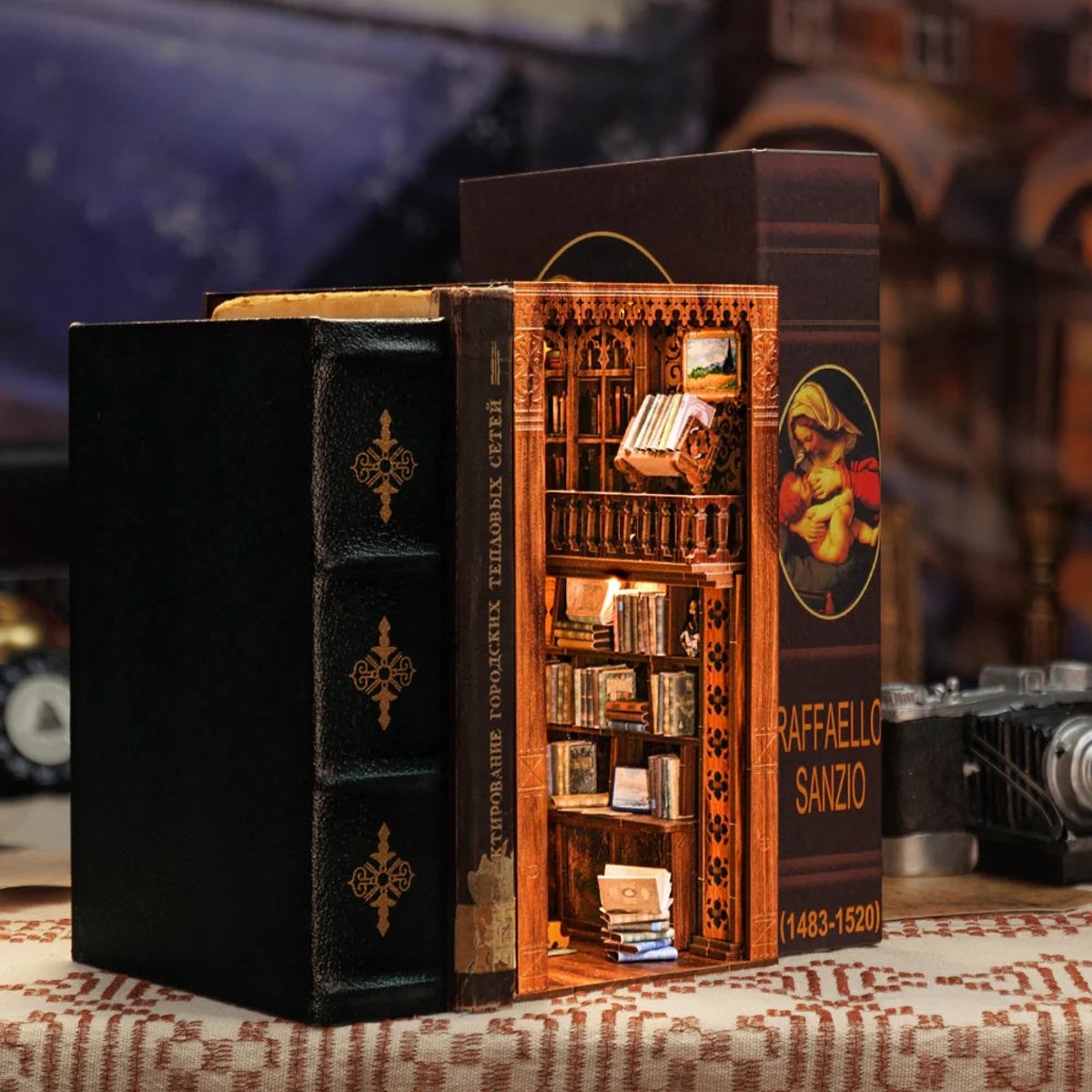CuteBee Book Nook - Modelbouw - Houten 3D Puzzel - DIY Bouwpakket Volwassenen en Volwassenen - Boekensteun - Boekenhouder - Eternal Bookstore — afbeelding 9