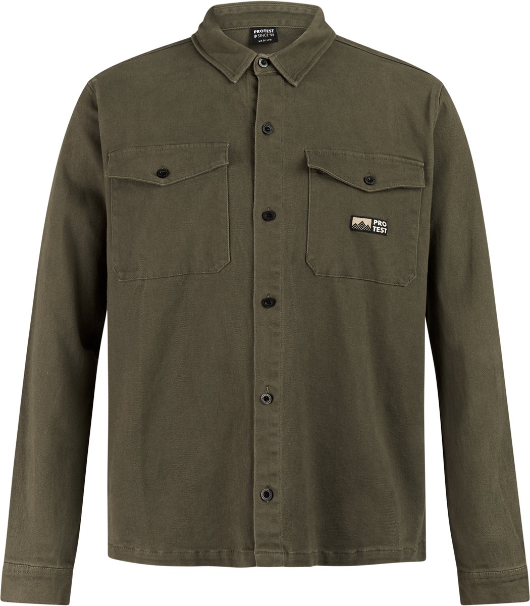Protest PRTLombard Shirt Heren Overshirt Outdoor Knopen Evergreen