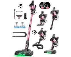 Prime Home Steelstofzuiger - Steelstofzuiger draadloos - Draadloze stofzuiger - Oplaadbaar - 10 in 1 - Lichtgewicht - 55 kPa - Roze