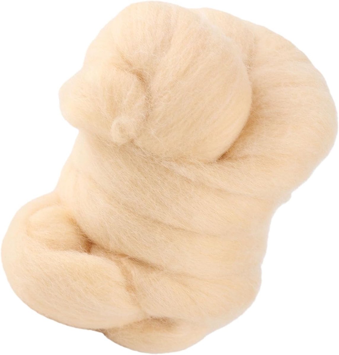 8 Kleuren 55g Gekleurde Naaldvilten Wol Roving, Naaldvilten Wol Garen Vilt Hand DIY Craft Materialen, Naaien Trimmen Handwerk Materiaal (52 - crème)
