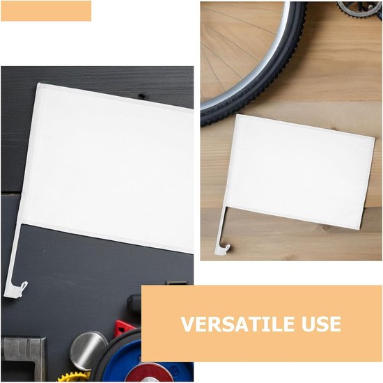 8 Stuks Delige Witte Kleine Auto Vlaggen met Duurzame Dubbelzijdige Sublimatie Vlaggen voor Parade DIY Autodecoratie Geschikt voor Tuin Kantoor Buitengebruik — afbeelding 2