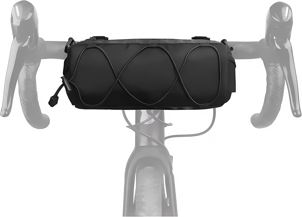 1 stuk - Stuurtas - Waterdichte frametas - Multifunctionele fietstas - Inclusief schouderband - Geschikt voor mountainbikes en racefietsen - 2,5 l - Zwart