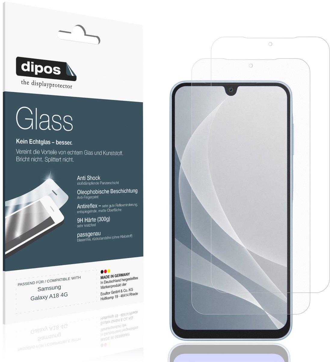 dipos – 2x Matte Pantserfolie geschikt voor Samsung Galaxy A18 4G | 9H Screenprotector