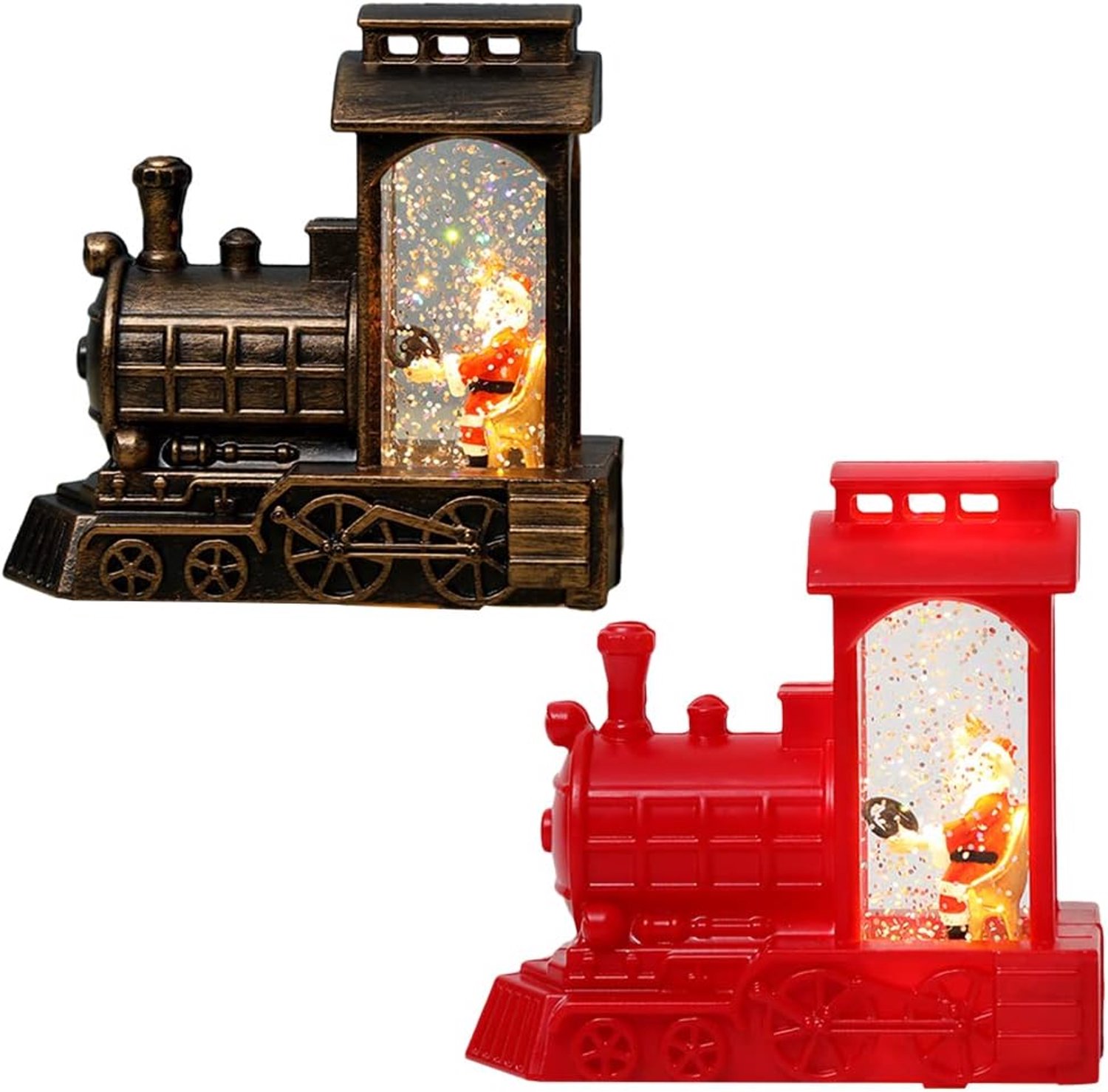 Petroleumlamp, tafeldecoratie Sneeuwpop Cartoon Kerstman Rijden Trein Thuis Lantaarn Binnen Kleine ornamenten voor olielampen