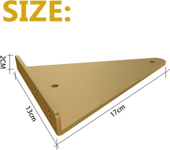 Set van 2 Hoekplank Steunen met Schroeven voor Boekenkasten, Keukenplanken en Badkamerplanken, Ideaal voor Wanddecoratie en Ruimtebesparing — afbeelding 5