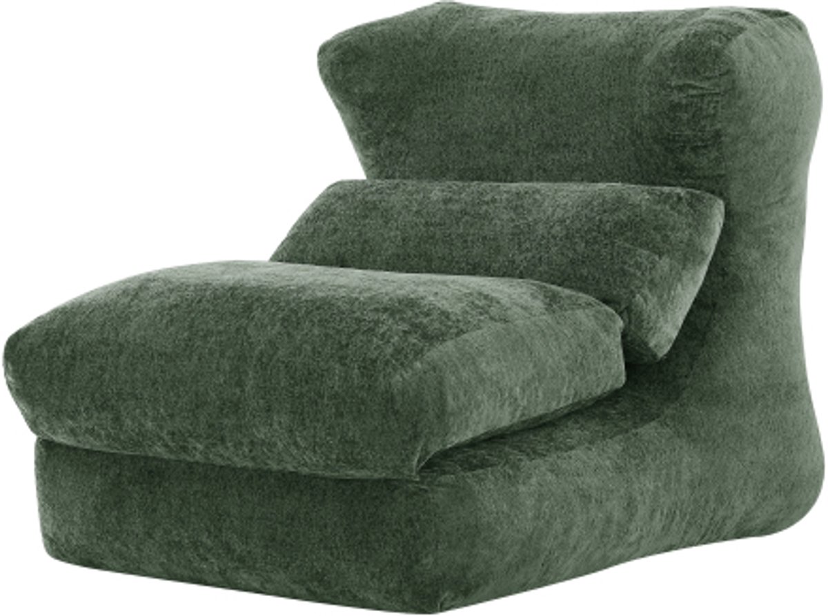 Rolipo Zitzakstoel voor Volwassenen - Omvormbaar tot Ligstoel - Zachte Loungestoel met Schuimvulling - 90 x 118 x 86 cm - Voor Woonkamer en Slaapkamer - Groen