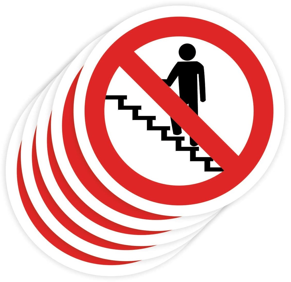Zelfklevende Verbod Stickers - 5 Stuks - Rond - 14 cm