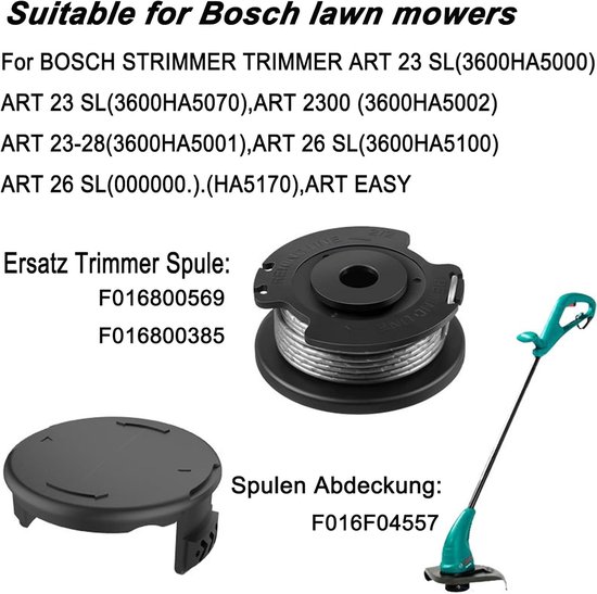 Nylon Snijdraad Spoelen 6 Stuks 1.65mm 4.9m voor Grastrimmer met Deksels en Snijdraad Accessoires — afbeelding 2