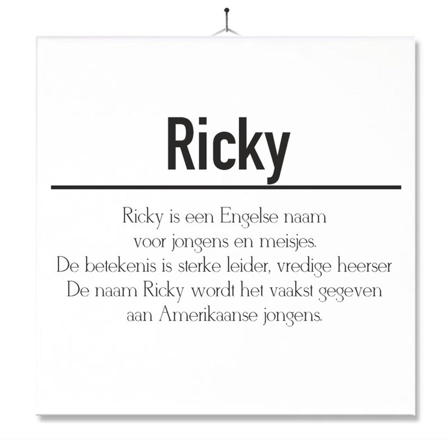 MC Living Tegel Met Opdruk | Betekenis | Kado | Cadeau | Met Naam - Ricky Multi-Color