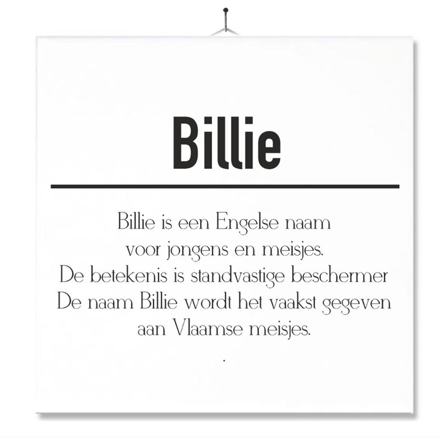 MC Living Tegel Met Opdruk | Betekenis | Kado | Cadeau | Met Naam - Billie Multi-Color