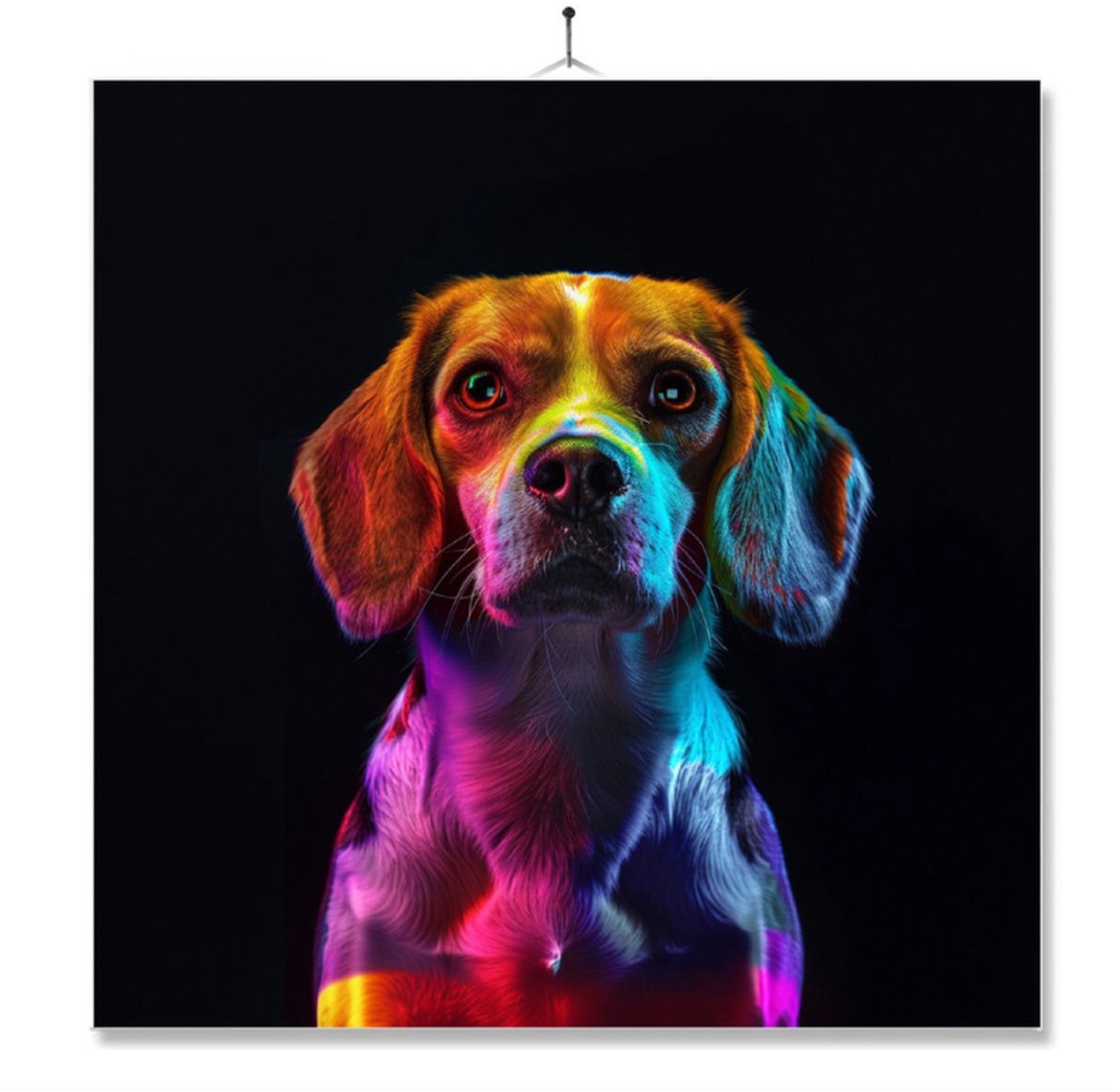 MC Living Tegel Met Opdruk | Close up | Regenboog | Beagle Ontwerp 1