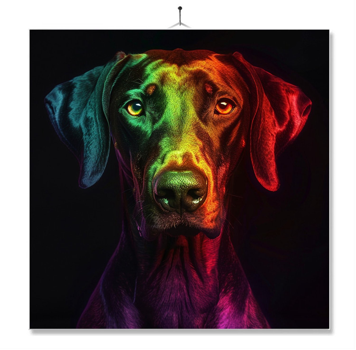 MC Living Tegel Met Opdruk | Geschenk | Dier | Regenboog | HD | Dobermann ontwerp 1