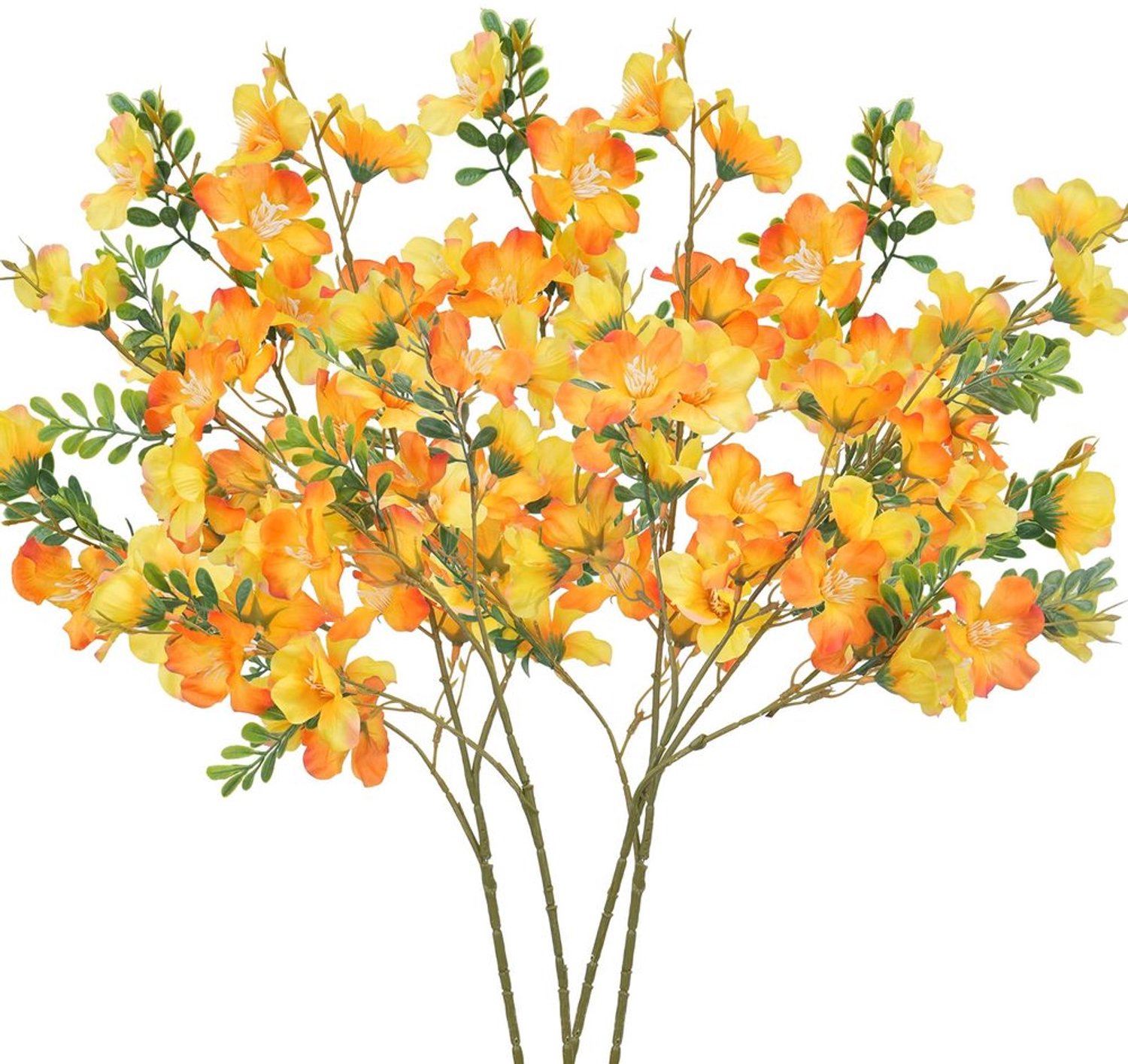 Set van 4 Kunstmatige Gele Azalea's voor Decoratie