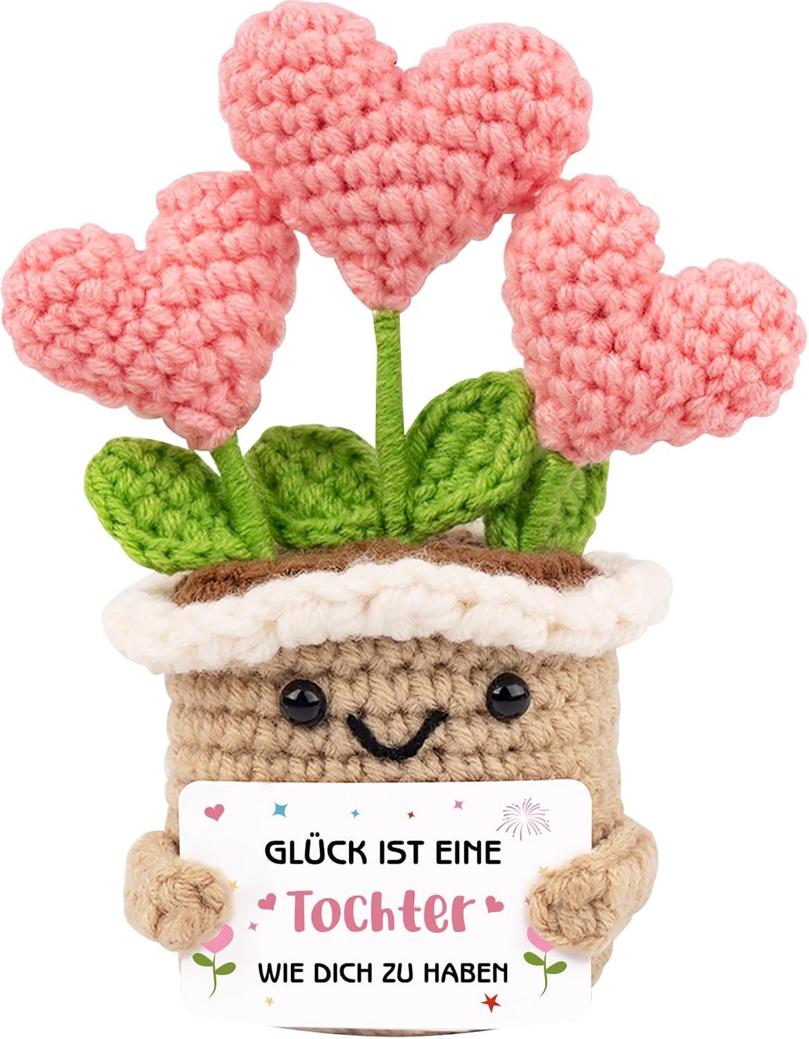 Cadeau voor lief dochter, handgemaakte haakbloem decoratie