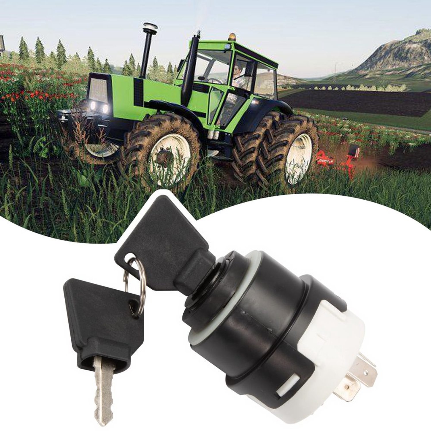 Contactslot 12/24V met 2 Sleutels voor Land- en Bouwmachines