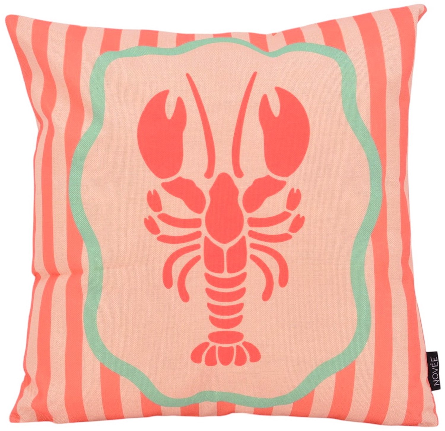 NOVÉE Sierkussen Coral Lobster | 45x45 cm | Katoen/Linnen
