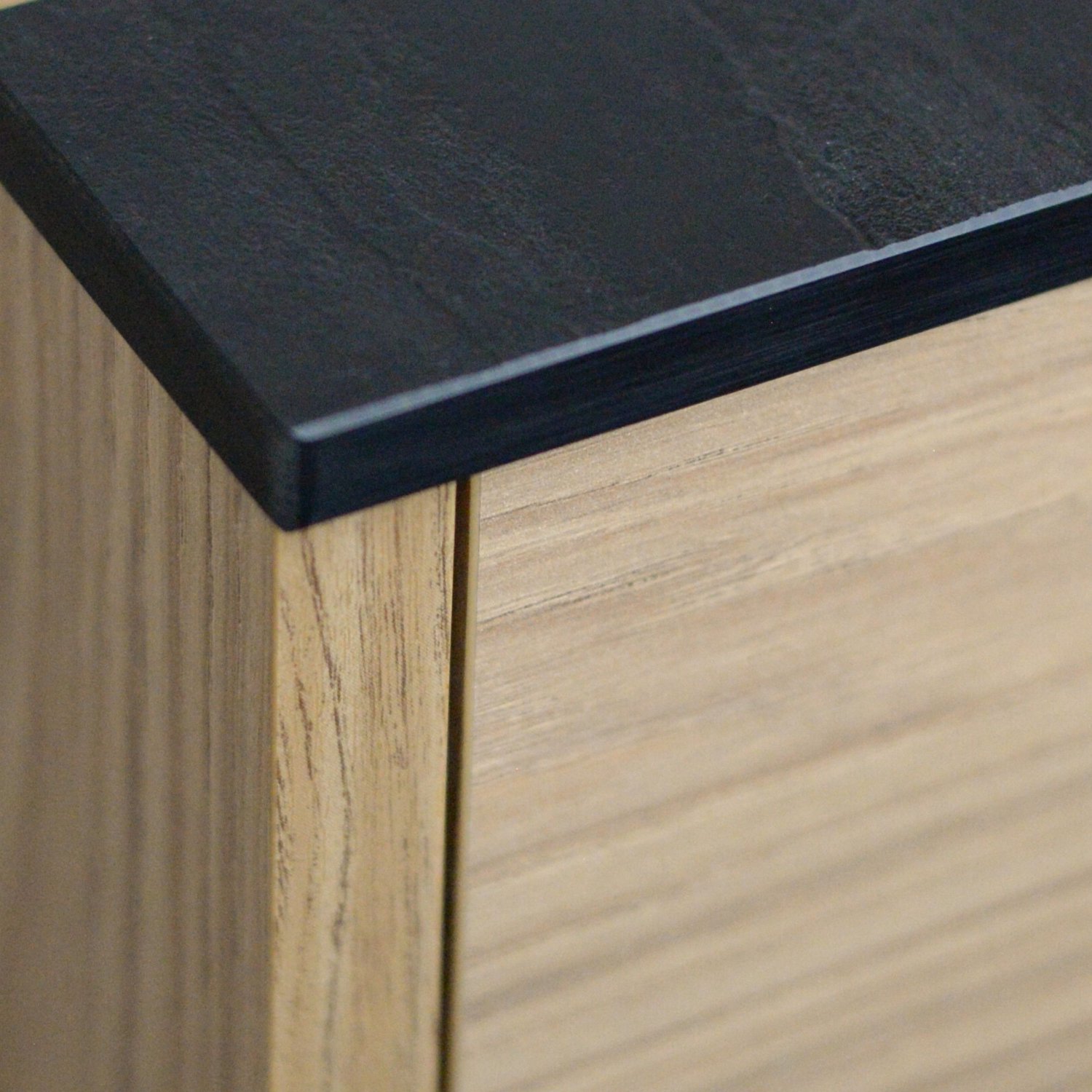 KOLM 0190SL - HPL-wastafelblad - Voor badkamermeubel van 100 cm - 101 × 46,5 cm - Zwart