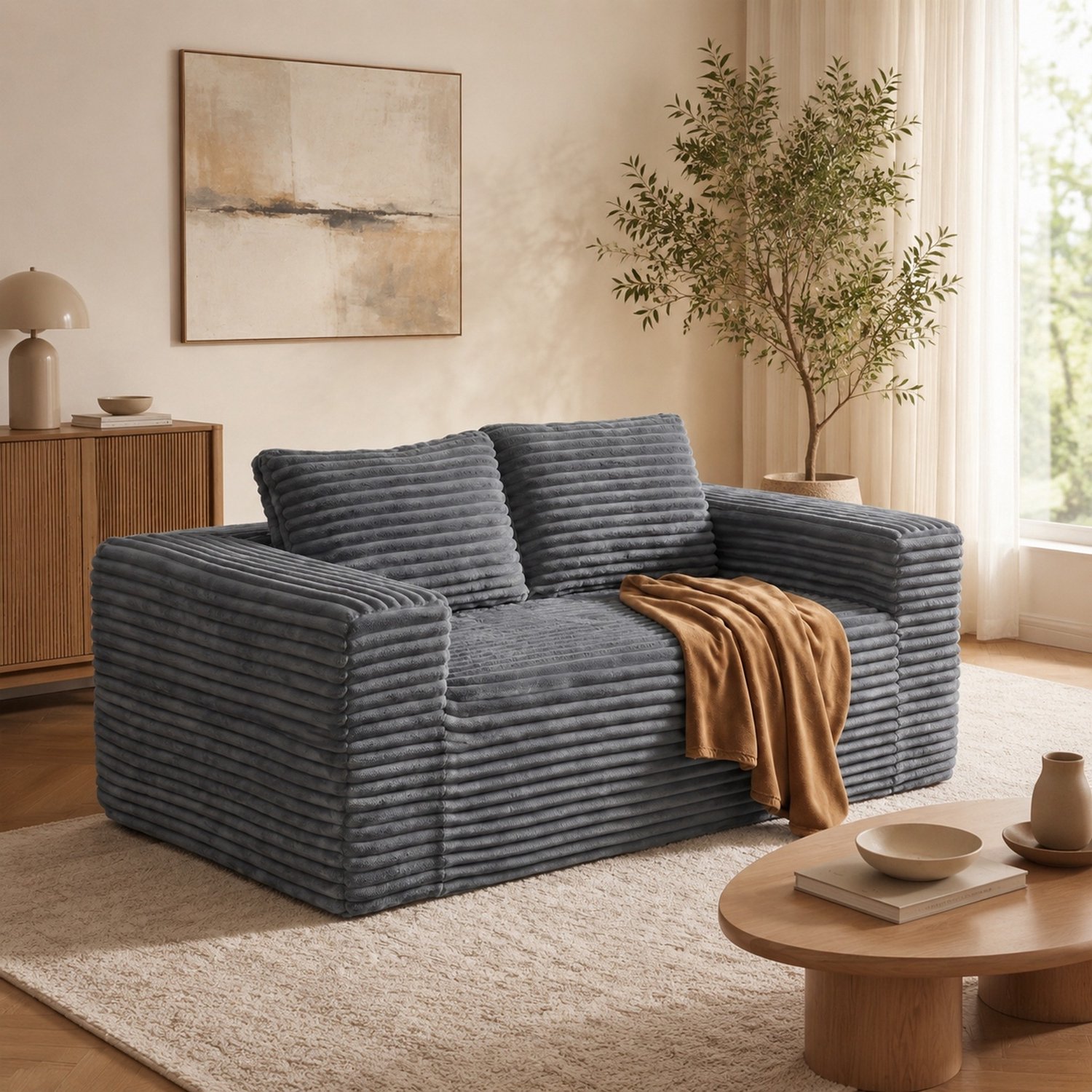 CHICFURN 2-zitsbank - Geen montage - Laag model - Grijs