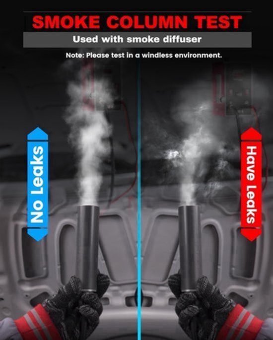 Rookmachine Auto Digitale Rookmachine Met Ingebouwde Luchtcompressor - Vacuüm En Drukmeter - Voor Brandstofleidingen En Vacuümleidingen - Compact En Lichtgewicht — afbeelding 5