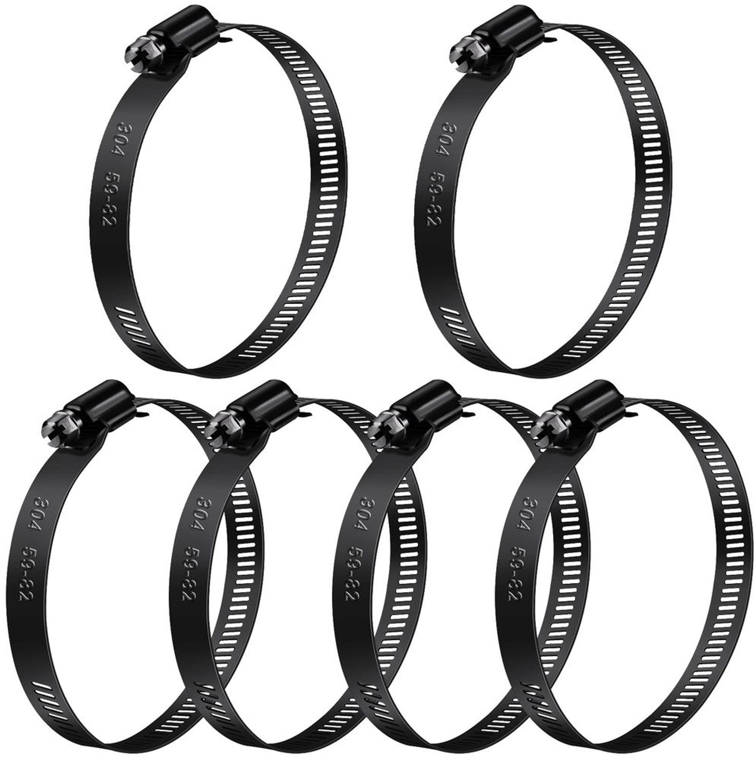 Set van 6 Roestvrijstalen Slangklemmen