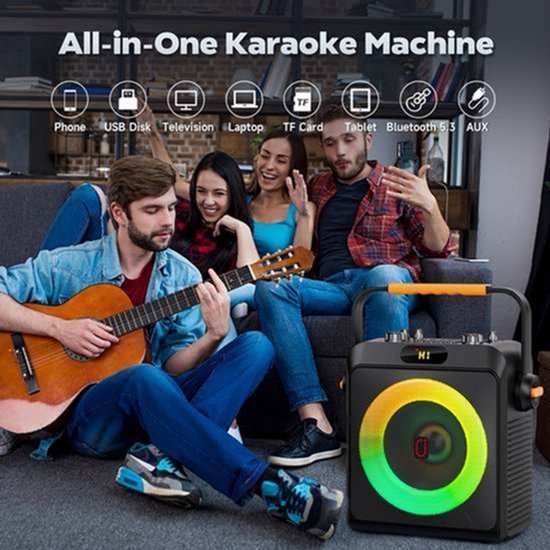 Karaokemachine Draagbare Bluetooth 5.3 - 45% Diepere Bas - 12 Uur Batterijduur - 6,5 Inch Woofer - Voor Binnengebruik — afbeelding 4
