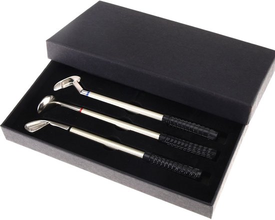 Golfputter Miniatuur Set - 3x Balpennen - Golfclub Cadeau - Geschenkdoos - Perfect voor Golfliefhebbers - Rubber Grip - Balpen — afbeelding 2