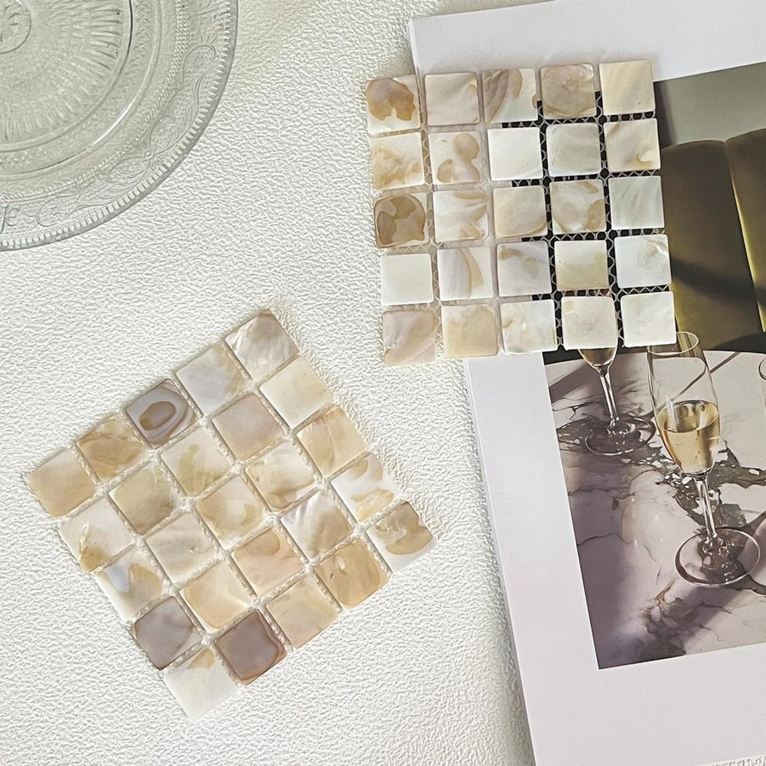Set van 2 Natuurlijk Schelpen Coasters