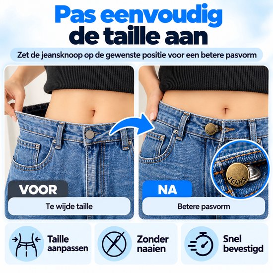 Jeansknopen 32 Stuks - 17 & 20 mm - Knopen voor Kleding - Broekknopen - Inslagknopen - Brons en Zilver — cadeau in Cadeau-ideeën - foto 2