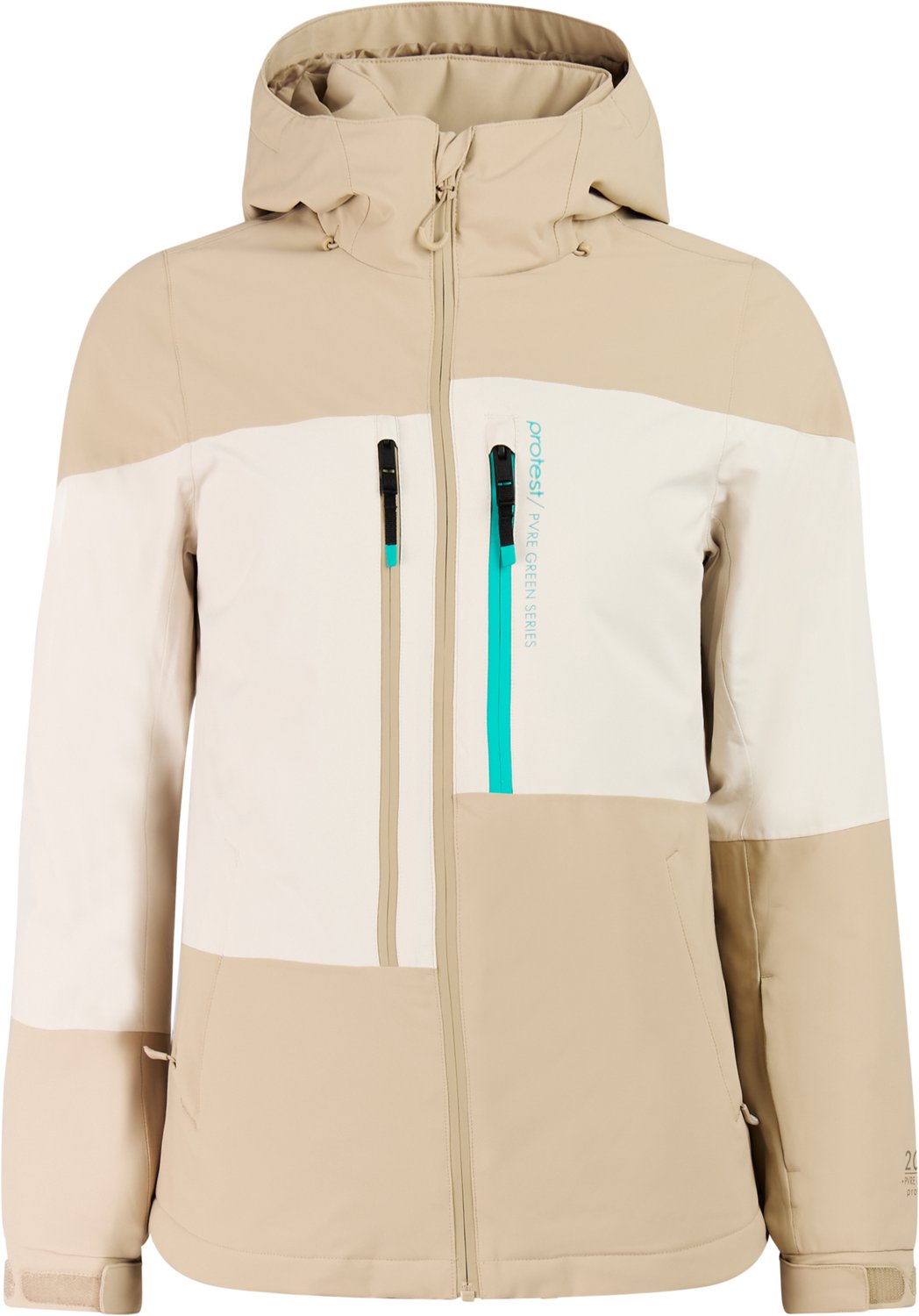 Protest PRTGlenda Skijas Dames Waterkolom 20K Skipasvak Winterjas Beige