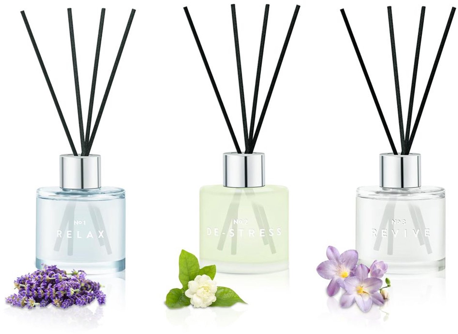 Set van 3 Aromatherapie Diffusers met 12 Stokken
