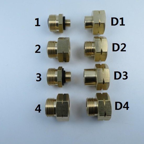 4-Pieces Gasflesadapterset voor Europese Gasflessen — afbeelding 4